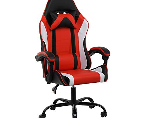 YSSOA Backrest and Seat Height Adjustable Swivel Recliner Racing Office Computer Ergonomic Video Game Chair, with Lumbar Cushion and Headrest…