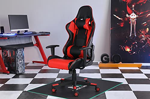 Ergonomic Gaming Chair, Comfortable Gaming Chair,Gaming Computer Chair Leather Desk Chair, Cheap Gaming Chair Adjustable Swivel Gaming Office Chair（red）