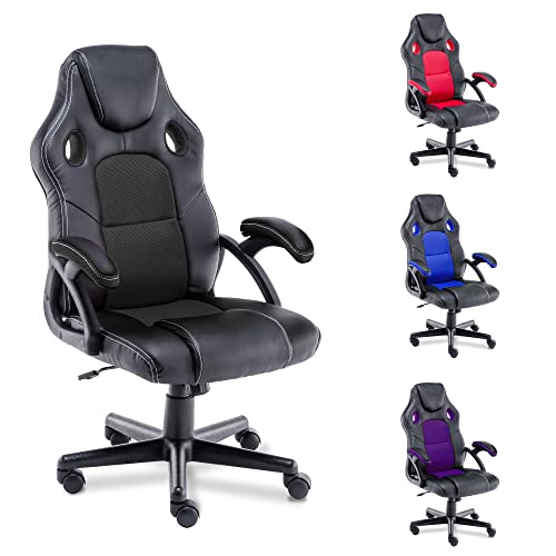 T-THREE.Gaming Chair Office Chair Computer Chair Video Gaming Chair with Lumbar and Back Support, Racing Style PU Leather, Height Adjustable,…