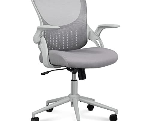 Ergonomic Home Office Desk Chair Mesh Computer Chair Adjustable Height Chair Task Chair Swivel Chair Rolling Chair with Lumbar Support/Flip-up…