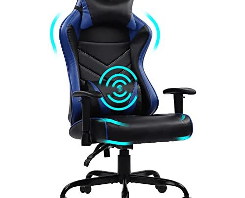 Blue Whale Massage Gaming Chair Desk Office Chair Ergonomic High Back Racing Computer Chair with Headrest and Lumbar Support Backrest,…
