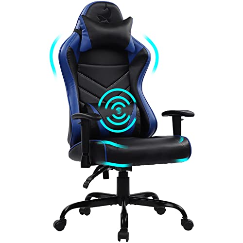 Blue Whale Massage Gaming Chair Desk Office Chair Ergonomic High Back Racing Computer Chair with Headrest and Lumbar Support Backrest,…
