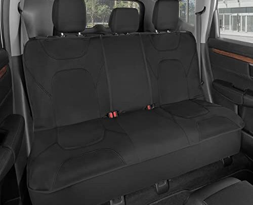 Motor Trend AquaShield Waterproof Car Back Seat Cover, Black – Padded Neoprene Rear Bench Seat Cover for Cars, Ideal Back…