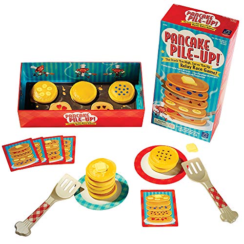 Educational Insights Pancake Pile-Up, Sequence Relay Board Game for Preschoolers, for 2-4 Players Fun Family Game for Kids Ages 4+