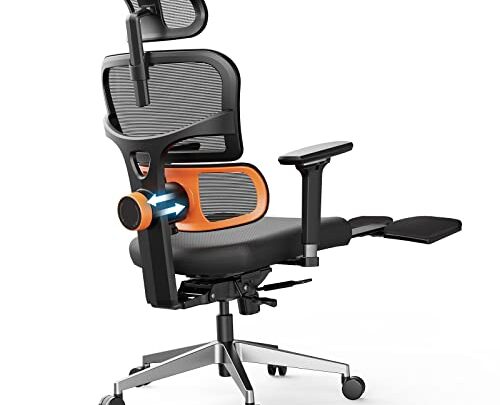 Ergonomic Mesh Office Chair with Adaptive Lumbar Support | High Back Computer Desk Chair with Footrest | Adjustable Arms Headrest…