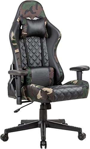 Gaming Chair PC Office Chair Computer Racing Chair PU Desk Task Chair Ergonomic 360°-Swivel Rolling Chair Adjustable E-Sports Chair with…