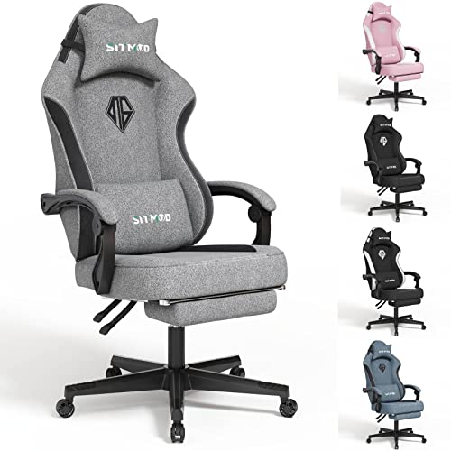SITMOD Gaming Chair with Footrest-Computer Ergonomic Video Game Chair-Backrest and Seat Height Adjustable Swivel Task Chair for Adults with Lumbar…