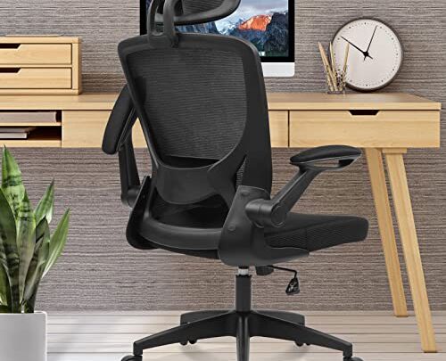 KERDOM Ergonomic Office Chair, Breathable Mesh Desk Chair, Lumbar Support Computer Chair with Headrest and Flip-up Arms, Swivel Task Chair,…