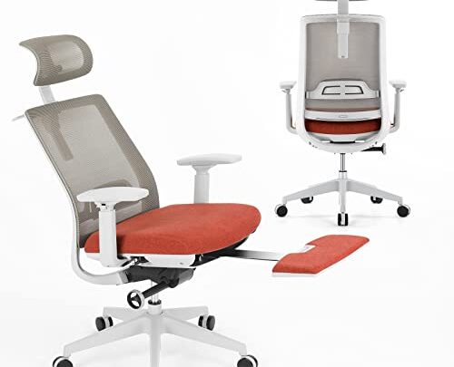 Ergonomic Office Chair High Back Mesh Computer Chair Ergonomic Mesh Chair with Footrest Rocking Function with Adjustable Armrest, Backrest, and…