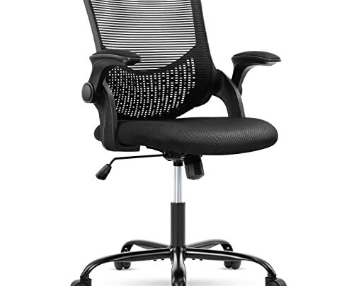 Office Chair, Ergonomic Office Chair Computer Chair Mesh Home Office Desk Chairs with Flip-up Armrests, Rolling Swivel Chair with Lumbar…