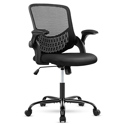Office Chair, Ergonomic Office Chair Computer Chair Mesh Home Office Desk Chairs with Flip-up Armrests, Rolling Swivel Chair with Lumbar…