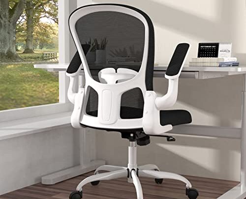 Ergonomic Office Chair, Comfort Swivel Home Office Task Chair, Breathable Mesh Desk Chair, Lumbar Support Computer Chair with Flip-up Arms…