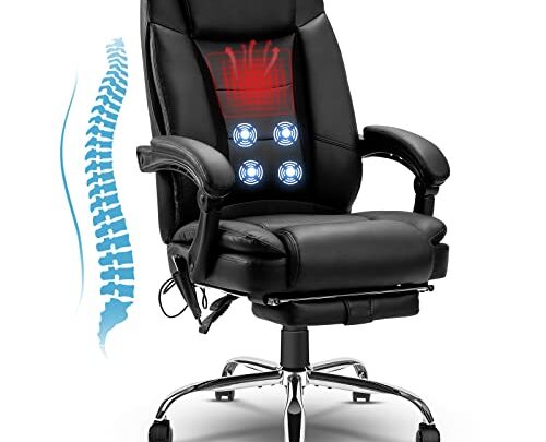 NOBLEMOOD High Back Office Chair Heated Executive Chair with 4 Points Massage, Swivel Ergonomic Desk Chair Breathable Big and Tall…