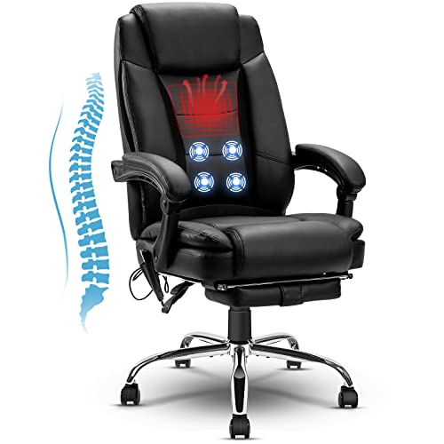 NOBLEMOOD High Back Office Chair Heated Executive Chair with 4 Points Massage, Swivel Ergonomic Desk Chair Breathable Big and Tall…
