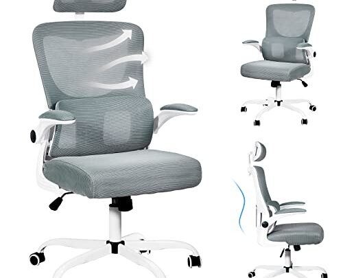 Dvenger Ergonomic Desk Chairs with Lumbar Support, High Back Office Chair, Mesh Office Chair with Adjustable Headrest, Swivel Task Chair…