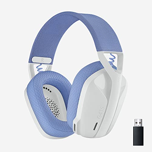 Logitech G435 LIGHTSPEED and Bluetooth Wireless Gaming Headset – Lightweight over-ear headphones, built-in mics, 18h battery, compatible with Dolby Atmos,…
