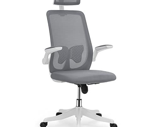 MoNiBloom Ergonomic Office Chair Lumbar Support, 360 Swivel Breathable Mesh Desk Chair with Headrest and Flip-Up Armrest, 95°-125° Adjustable High…