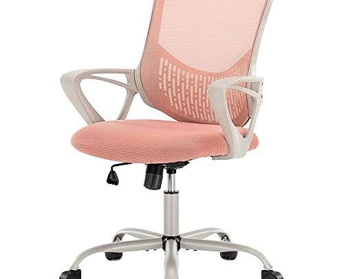 Office Chair, Desk Chair, Ergonomic Home Office Desk Chairs, Mid Back Mesh Computer Chair, Cute Swivel Rolling Task Chair with…