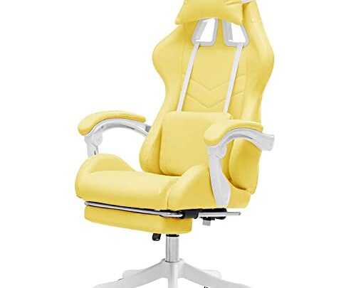 TBQATNTS Girls Gaming Chair,Gaming Chair with footrest, Video Game Chairs Leather High Back Racing Computer Office Desk Chair with Lumbar…