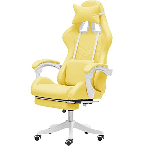 TBQATNTS Girls Gaming Chair,Gaming Chair with footrest, Video Game Chairs Leather High Back Racing Computer Office Desk Chair with Lumbar…