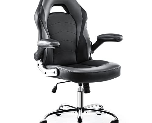Gaming Chair – Office Chair Desk Chairs with Wheels Computer Chair with Flip-up Armrest and Height Adjustable Swivel Chair Splicing…