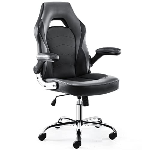 Gaming Chair – Office Chair Desk Chairs with Wheels Computer Chair with Flip-up Armrest and Height Adjustable Swivel Chair Splicing…