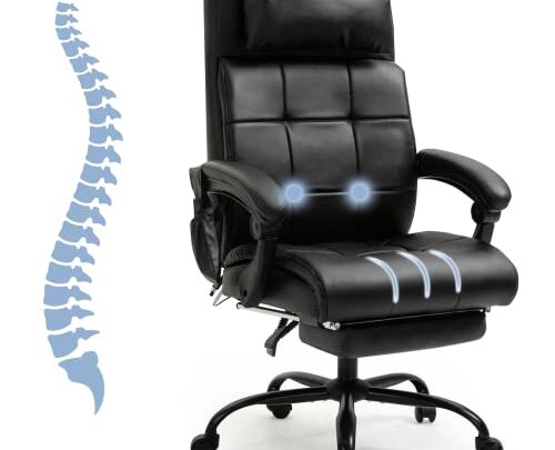 AVAWING Swivel Office Chair, High Back Adjustable Home Office Desk Chair, Heated Massage Office Chair with 6-Point Vibration, Ergonomic Executive…