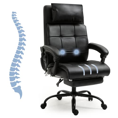 AVAWING Swivel Office Chair, High Back Adjustable Home Office Desk Chair, Heated Massage Office Chair with 6-Point Vibration, Ergonomic Executive…
