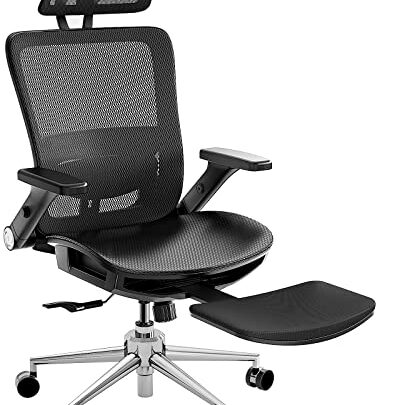 ErGear Ergonomic Office Chair, Office Chair with Footrest, High Back Desk Chair with Headrest and 5D Flip-up Armrests, Adjustable Lumbar…