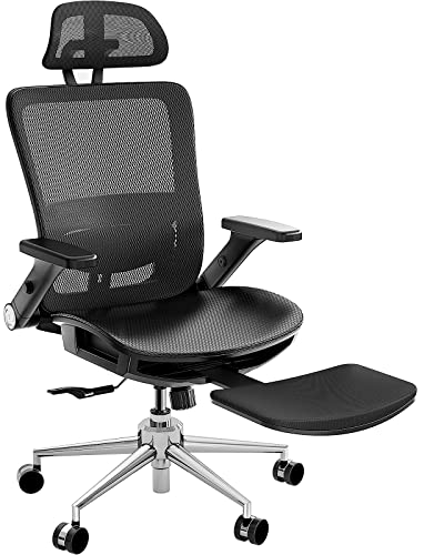 ErGear Ergonomic Office Chair, Office Chair with Footrest, High Back Desk Chair with Headrest and 5D Flip-up Armrests, Adjustable Lumbar…