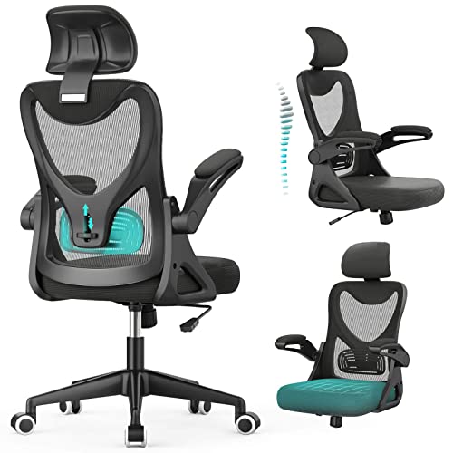 Office Chair – Ergonomic Desk Chair with Adjustable 2D Headrest & Lumbar & Armrest, Upgraded Comfy Cushion, Tilting & Height…
