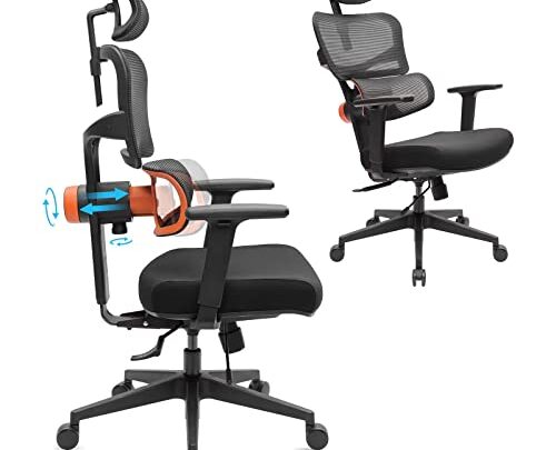 Newtral First Ergonomic-High Back Desk Chair with Fully Adaptive Lumbar Support, 3D Armrest, Adjustable Headrest, 4D Mesh, Ofiice Chair Tilt…