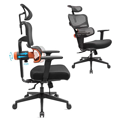 Newtral First Ergonomic-High Back Desk Chair with Fully Adaptive Lumbar Support, 3D Armrest, Adjustable Headrest, 4D Mesh, Ofiice Chair Tilt…