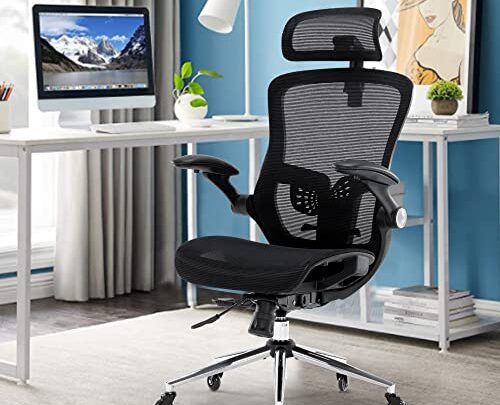 Ergonomic Office Chair with 5-Year Warranty, Home Office Desk Chairs with 90°-135° Adjustable Backrest, Computer Desk Chair with Adjustable Headrest…