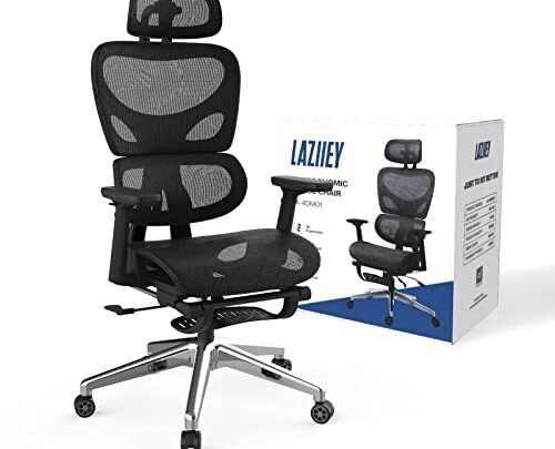 Laziiey Ergonomic Office Chair with Lumbar Support, Mesh Desk Chair with 4D Adjustable Arms Headrest, High Back Computer Chair for…