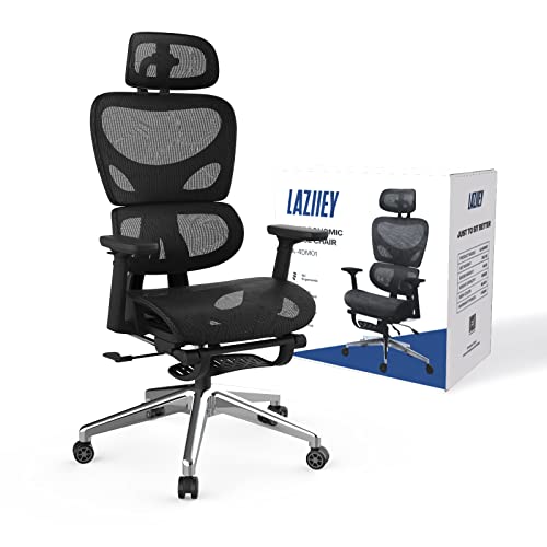 Laziiey Ergonomic Office Chair with Lumbar Support, Mesh Desk Chair with 4D Adjustable Arms Headrest, High Back Computer Chair for…