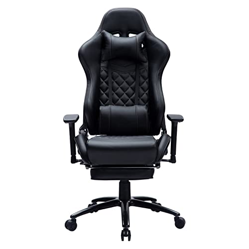 Blue Whale Heavy Duty Gaming Chair with Footrest and Massage, 350LB Weight Capacity Metal Base Office Chair with 3D Adjustable…