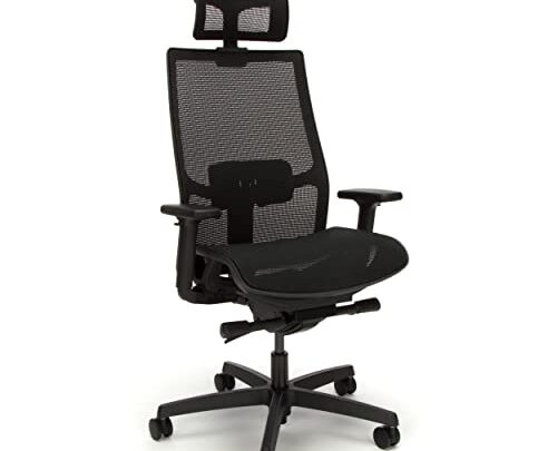 HON Ignition 2.0 Ergonomic Mesh Office Chair with Headrest – High Back Computer Desk Chair Adjustable Lumbar Support, Armrests, Seat-Depth,…
