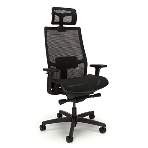 HON Ignition 2.0 Ergonomic Mesh Office Chair with Headrest – High Back Computer Desk Chair Adjustable Lumbar Support, Armrests, Seat-Depth,…