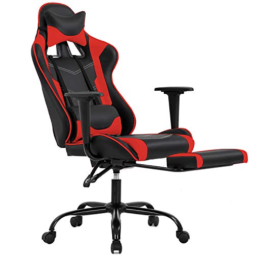 Gaming Chair Office Chair Ergonomic Desk Chair with Footrest Arms Lumbar Support Headrest Swivel Rolling High Back Racing Computer Chair…