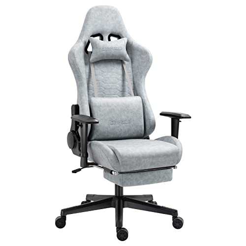 Darkecho Gaming Chair with Footrest Massage Vintage Leather Ergonomic Office Computer Chair Racing Desk Chair Reclining Adjustable High Back Gamer…