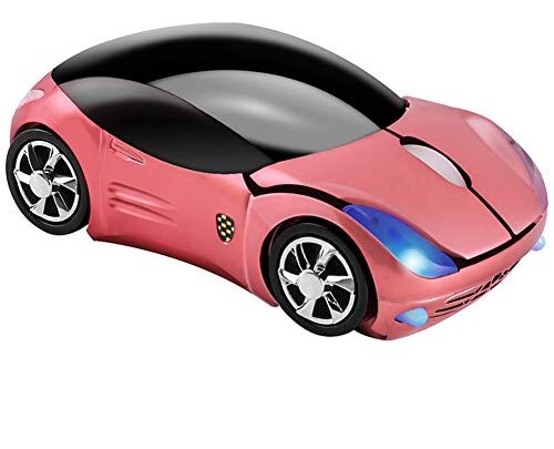 Wireless Mouse Cute Sport Car Shape Mouse Optical Ergonomic Gaming Mice Mini Small Office Mouse Gift for Boy Girl Men…