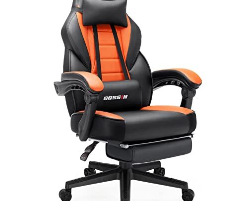 LEMBERI Gaming Chair Racing Style Gaming Chairs,Gamer Chairs for Adults,High-Back Leather PC Computer Gaming Chair Adjustable Height Swivel Chair with…