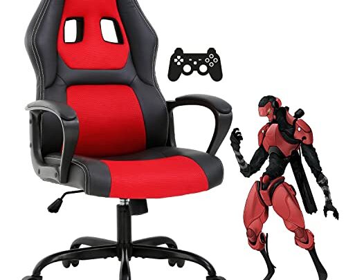 Gaming Chair PC Computer Chair Office Chair for Adult Teen Kids, Ergonomic PU Leather Gamer Chair with Lumbar Support High…