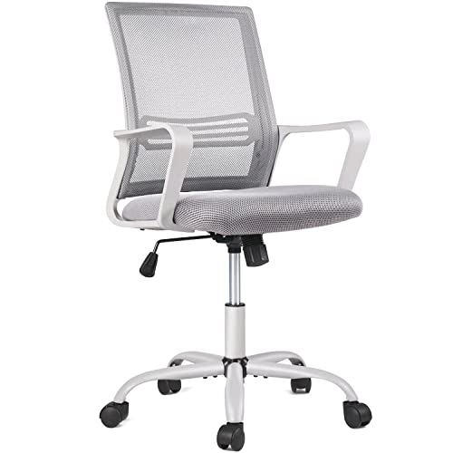 SMUG Chair Ergonomic Desk Chair Computer Chair, Home Desk Chairs with Wheels Mesh Grey Chair Rolling Task Swivel Chair with…