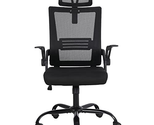 Office Computer Chair with Head Back Support Ergonomic Rocking Chair Mesh Office Chair Adjustable Height Chair Swivel Executive Chair for…