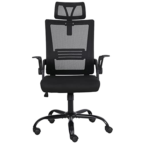 Office Computer Chair with Head Back Support Ergonomic Rocking Chair Mesh Office Chair Adjustable Height Chair Swivel Executive Chair for…