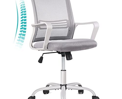 Office Chair, Desk Chair Ergonomic Mesh Office Chair Mesh Grey Computer Chair, Home Office Desk Chairs with Wheels, Mid Back…