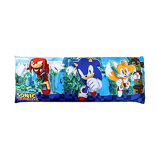 Sonic The Hedgehog Bedding Super Soft Microfiber Zippered Body Pillow Cover, 54 in x 20 in, (Official Sega Sonic Product)…