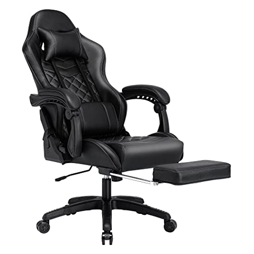 Blue Whale Gaming Chair Office Chair with Massage and Footrest, 350LBS Reinforced Base, High Back Racing Computer Chair with Adjustable…